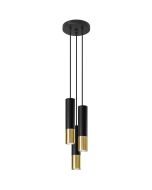 Sollux Lopez SL.0955 zwart met gouden hanglamp