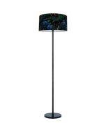 Britop Pauw 124090104 vloerlamp met fluwelen kap met pauwen