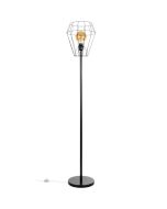 Britop Endrofina 12420104 zwarte vloerlamp met kap van metaaldraad