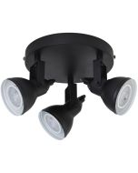 Searchlight Focus 1543BK zwarte plafondspot met drie klassiek gevormde metalen spotjes met GU10 spotje