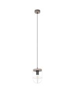 Britop Netuno 1871759157 zwart met zilver hanglamp met grijs grenen