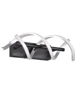 Trio Sequence 241810205 zwarte grote wandlamp met gedraaide staalkleurige LED stroken