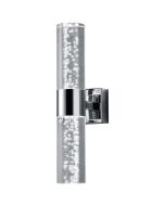 Trio Bolsa 282410206 chromen wandlamp voor de badkamer met buisvormige kunststof kap met luchtbellen