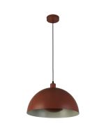 Hanglamp Mars 35411OR oranje hanglamp van 40cm met half ronde kap en half ronde schijf in de lamp voor indirect licht