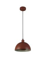 Searchlight Mars 35410OR oranje hanglamp van 25cm met half ronde kap en half ronde schijf in de lamp voor indirect licht