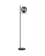 Trio Pure 402000142 antraciet grijze vloerlamp met bolvormig rookglazen kap