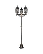 Trio Volturno 405960328 klassieke zwart goud kleurige lantaarnpaal met drie staande lantaarns