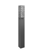 Trio Cooper 407360142 antraciet grijze vierkanten paallamp van 100cm met vier rechthoekige ruitjes met metalen motief ervoor