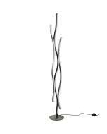 Trio Blaze 441210305 vloerlamp met drie zich omhoog draaiende LED balken in geborsteld aluminium en zwart