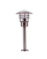 Brilliant Terrence 45784/82 RVS sokkellamp met glazen bol en lamellen ervoor