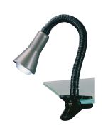 Trio Flexo 5028010-47 grijze kllemspot met zwarte flexibele arm en zwarte klem