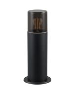 Trio Hoosic 524060132 zwarte cilindervormige sokkellamp met zwart kunststof kap