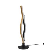 Trio Blaze 541210205 tafellamp uit twee gebogen mat messing en zwarte stangen met LED