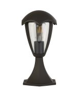 Searchlight Bluebell 57892-300 antraciet grijze sokkellamp van 30cm hoog met drie half ronde ruitjes