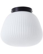 Brilliant Kaizen 60152/76 zwarte plafonniere met wit ribbelglas