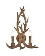 Searchlight Stag 6412-2BR wandlamp in de vorm van een gewei met twee kaarslampen