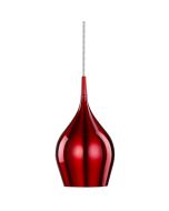 Searchlight Vibrant 6461-12RE rode hanglamp met een diameter van 12cm van glanzend metaal