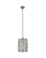 Searchlight Bijou 6581-1CC chromen hanglamp met rechthoekige kristallen ingeframed