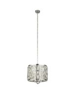 Searchlight Bijou 6583-3CC hanglamp van 38cm in diameter met chromen raamwerk met rechthoekige kristallen
