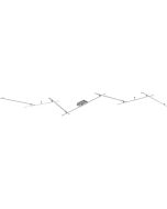 Trio Indira 674610707 tot 345cm lange staalkleurige plafondlamp met vijf scharnierende LED balkjes van 50cm