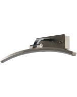 Searchlight Santorini zilverkleurige schilderijlamp met gebogen LED balk van 40cm en schakelaar