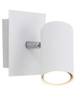 Trio Marley 802400101 wit metalen wandspotje met vierkante wandplaat en cilindervormig spotje met GU10 lamp
