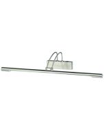 Searchlight Majorca mat zilver kleurige schilderijlamp met 68cm brede LED buis en schakelaar op het wandplaatje