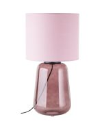 Brilliant Hydra 94546/08 mauve glazen tafellamp met lila kap van textiel