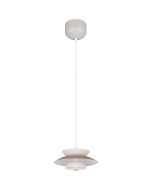 Reality Amarila warm grijs met koffiebruin metalen hanglamp van 25cm in diameter met drie schaalvormige elementen