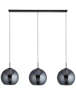 Searchlight Amsterdam 1023-3SM zwarte rookglazen hanglamp