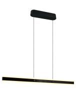 Trio Arcola 331210132 zwarte langwerpige hanglamp van 115cm met lichtbalk onder en boven en liftfunctie