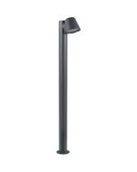 Trio Beni antraciet grijze paallamp van 100 cm hoog voor buiten met klein rond naar beneden gericht spotje met een GU10 lampje