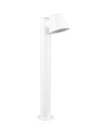 Trio Beni witte sokkellamp van 50 cm hoog voor buiten met klein rond naar beneden gericht spotje met een GU10 lampje