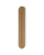 Searchlight Couper 55910SB mat bronzen ovale wandlamp van 42cm hoog voor de badkamer met LED streep voorwaarts en achterlicht rondom het armatuur