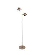 Freelight Cugino olijfgroene vloerlamp van 150cm hoog met twee spots met geintegreerde LED en touchdimmer