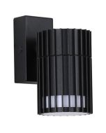 Searchlight Detroit 37737BK zwarte wandlamp met cilindervormige spot met lamellen aan de zijkant