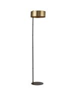 Searchlight Knox EU20225-1GO zwarte vloerlamp met bandvormige kap van goudkleurig metaal