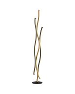 Searchlight Bloom EU32102-1BK vloerlamp met drie golvende led balken in zwart en houtkleur
