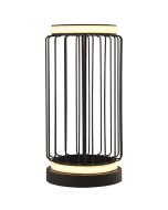 Searchlight Circolo EU54210-1BK tafellamp van metalen spijlen met een zijwaartse LED rand aan zowel de onder als de bovenzijde