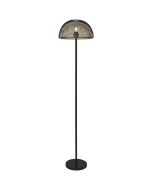 Searchlight Honeycomb EU6849BGO zwart met goudkleurige vloerlamp met dubbele kap van metaalgaas
