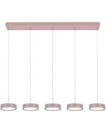 Freelight Alieno H3405C creme kleurige langwerpige hanglamp met vijf schijfvormige pendels