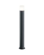 Trio Hoosic 424060142 antraciet grijze ronde paallamp met kop van wit kunststof
