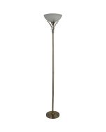 Searchlight Linea EU5222AB antiek bronzen uplighter met halve ronde mat glazen schaal voor een E27 peertje
