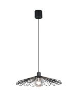 Casalum Margarita zwarte hanglamp van 50cm in diameter met schaalvormige open kap van metaaldraad