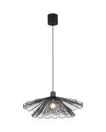 Casalum Margarita zwarte hanglamp met dubbele schaalvormige open kap van metaaldraad van 50cm en 30 cm in diameter