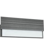 Trio Mariza 247060142 antracietgrijze geribbelde wandlamp voor buiten met lichtpaneel eronder en erachter