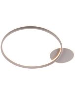 Freelight Orlo creme kleurige plafondlamp met led ring rond de plafondplaat met een diameter van 26cm en een LED ring van 60cm in diameter voor indirect licht via het plafond