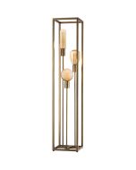 Freelight Palco brons goudkleurige vloerlamp van 120cm hoog met drie staande stangen met E27 fitting in een rechthoekig frame