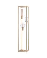 Freelight Palco  creme kleurige vloerlamp van 120cm hoog met drie staande stangen met E27 fitting in een rechthoekig frame