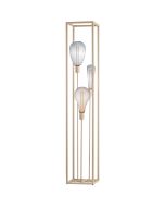 Freelight Palco creme kleurige vloerlamp van 160cm hoog met drie staande stangen met E27 fitting in een rechthoekig frame